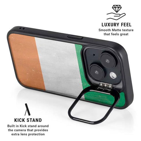 Ireland Flag Distressed iPhone 14 Plus Kickstand Case